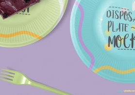 Free Disposable Plate Mockup
