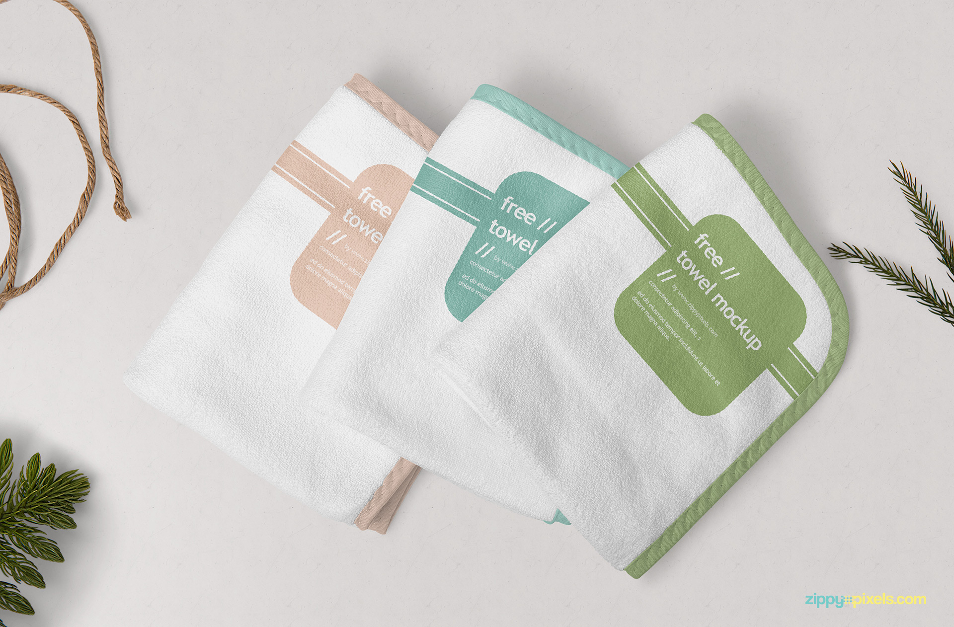 Free towel mockup set.