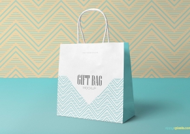 Free Attractive Gift Bag Mockup