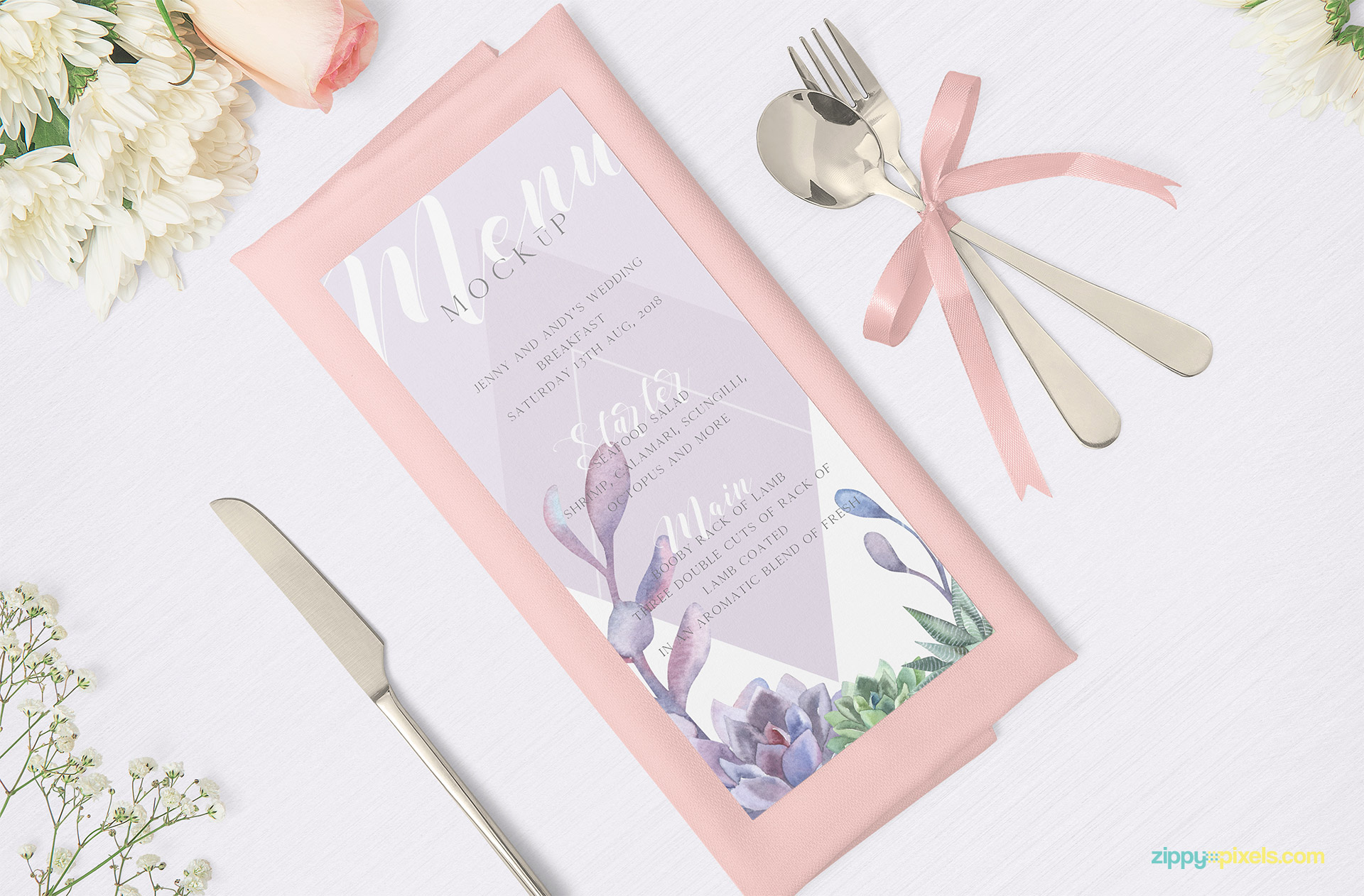 Gorgeous and attractive menu mockup scene.