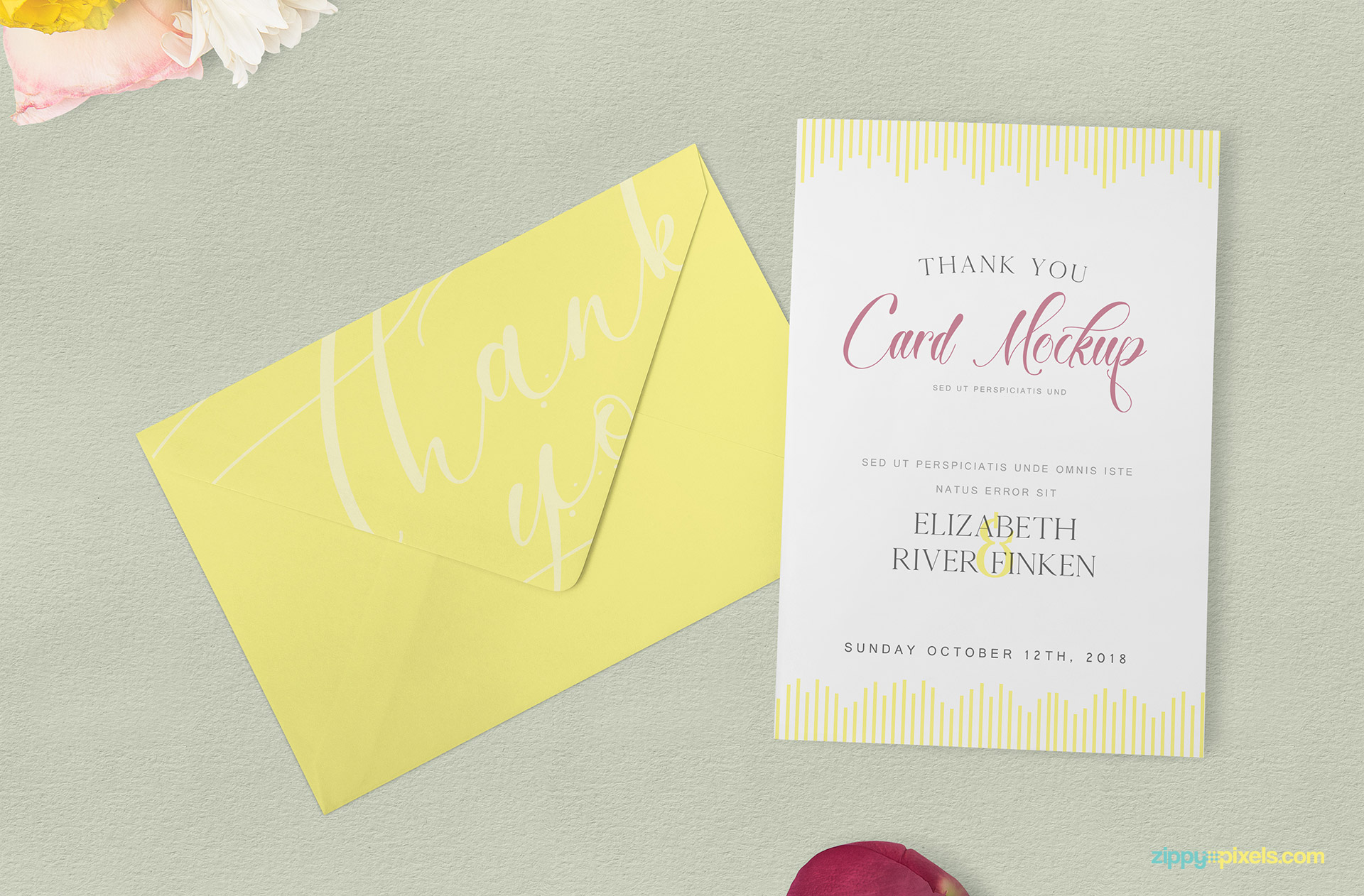 Free greeting card mockup.