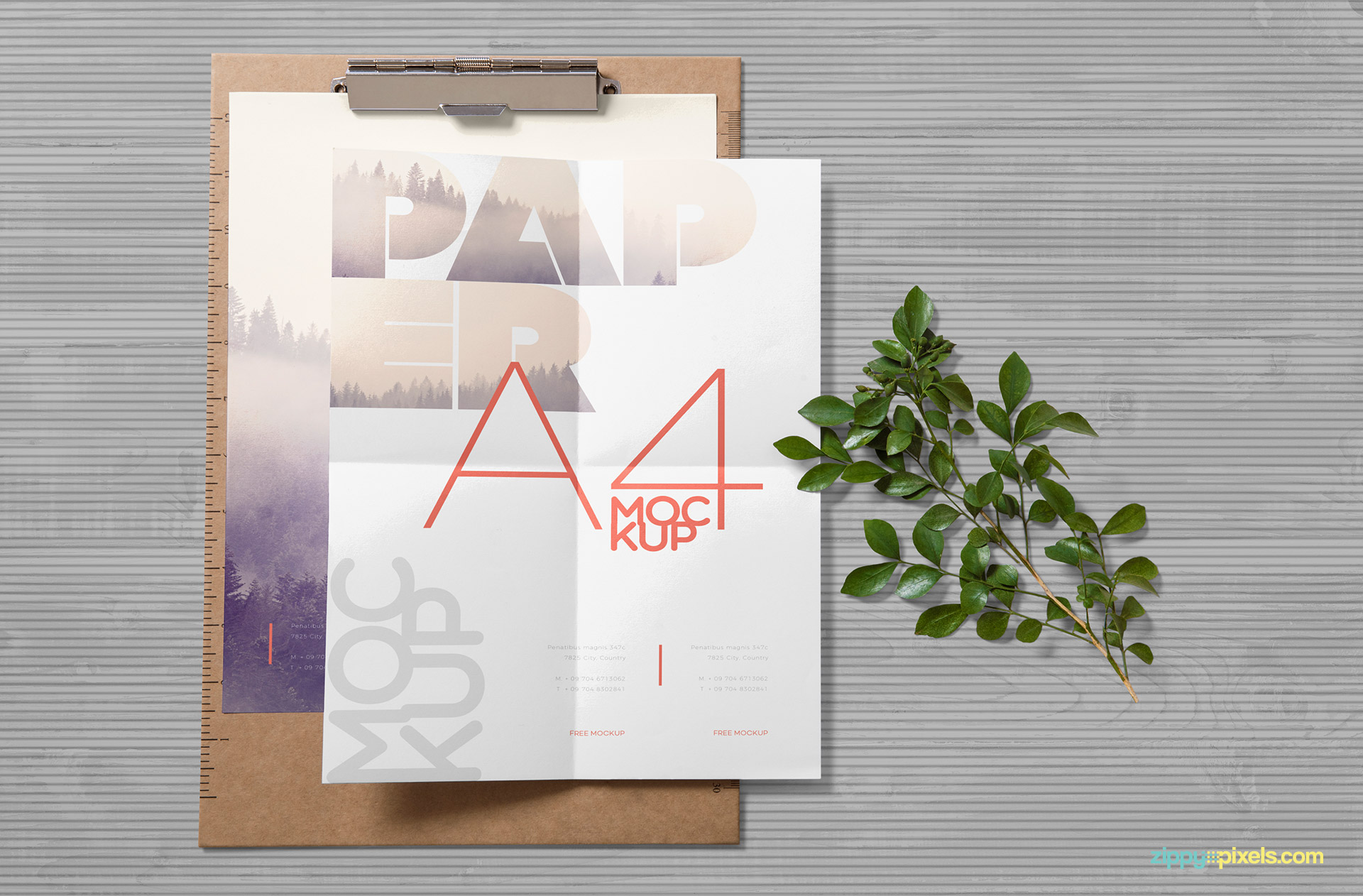 Realistic paper mockup free PSD.