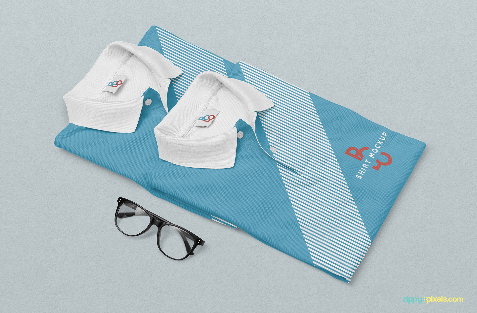 Attractive polo shirts mockup.