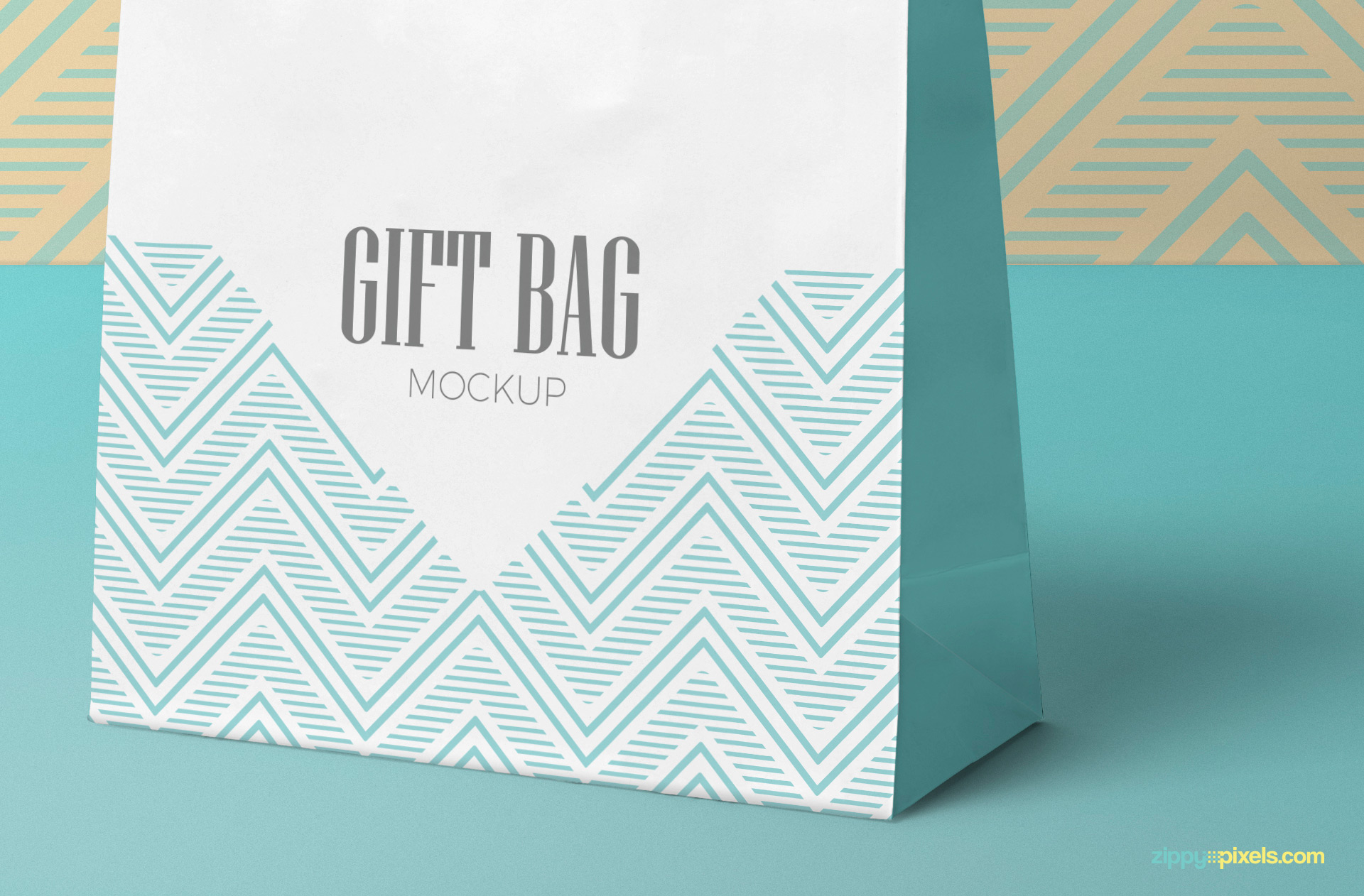 Gorgeous gift bag mockup in standing position.