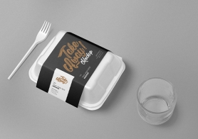 Free Disposable Food Packaging Mockup