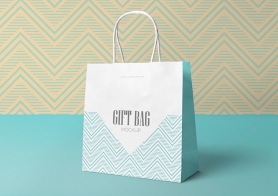 Free Attractive Gift Bag Mockup