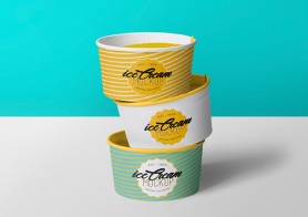 Free Yummy Ice Cream Cup Mockup