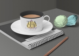 Free Tea Cup Mockup Scene