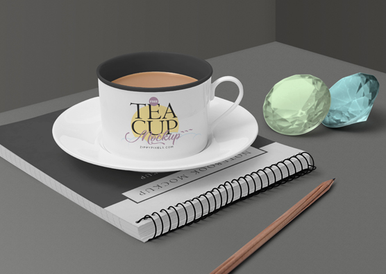 Free Tea Cup Mockup Scene