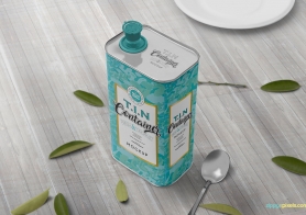 free metal can mockup