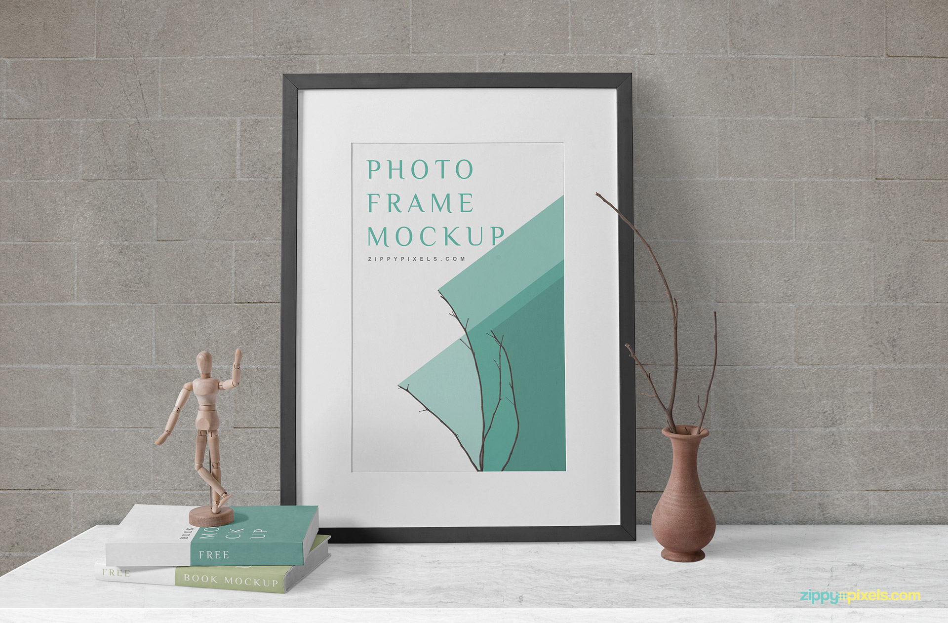 Free wood frame mockup.