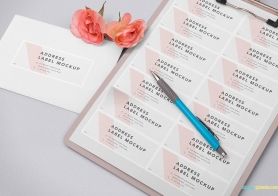 Free Wedding Address Label Mockup