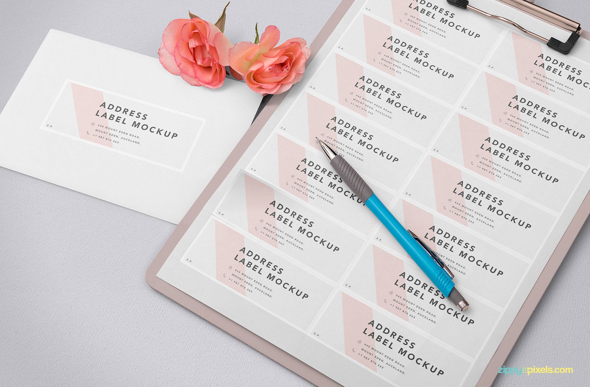 Free address label mockup.