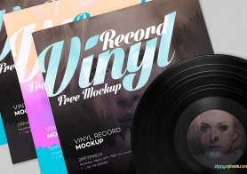 Free Record Album Mockup