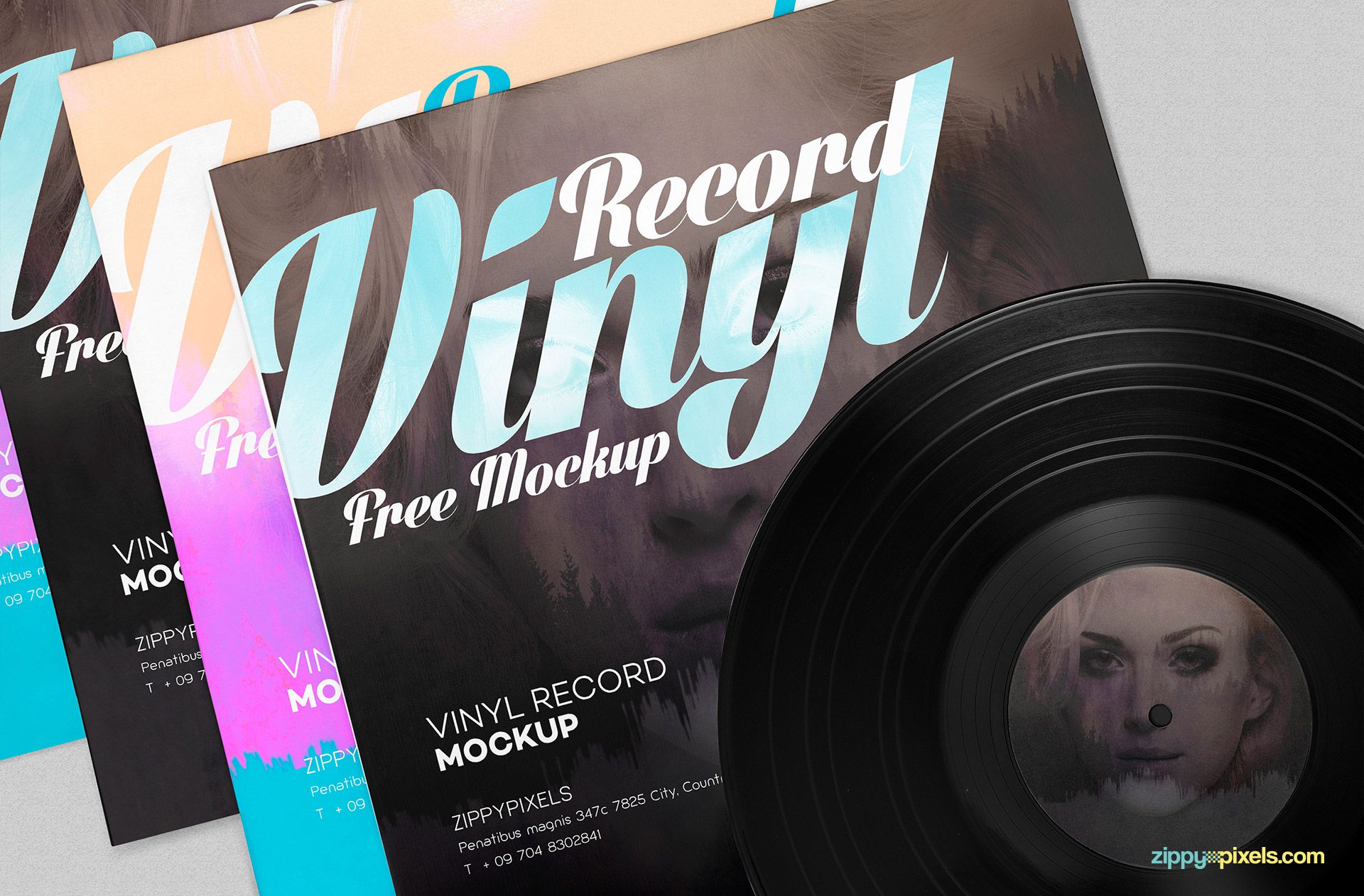 Free Record Album Mockup