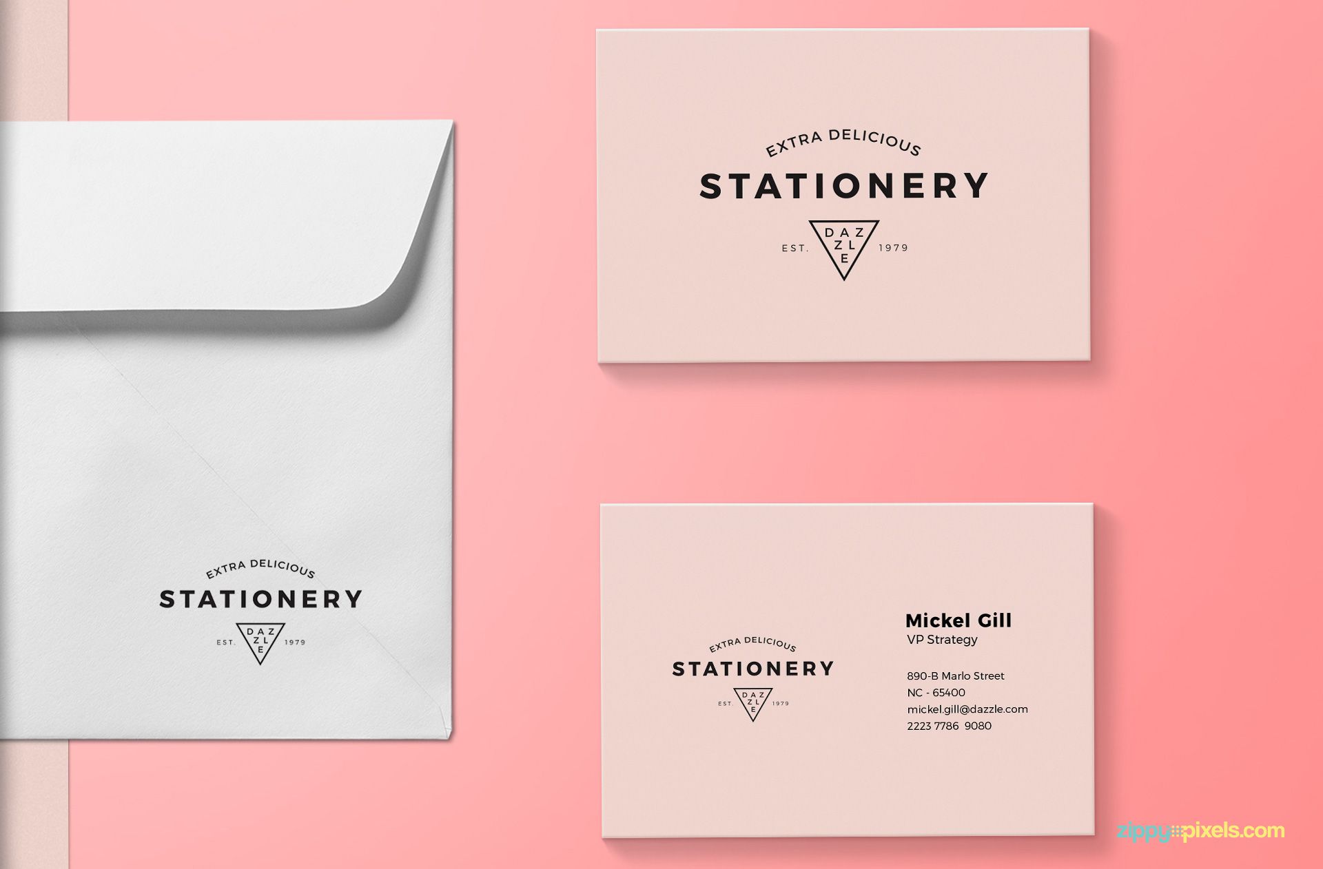 Two business cards mockup.