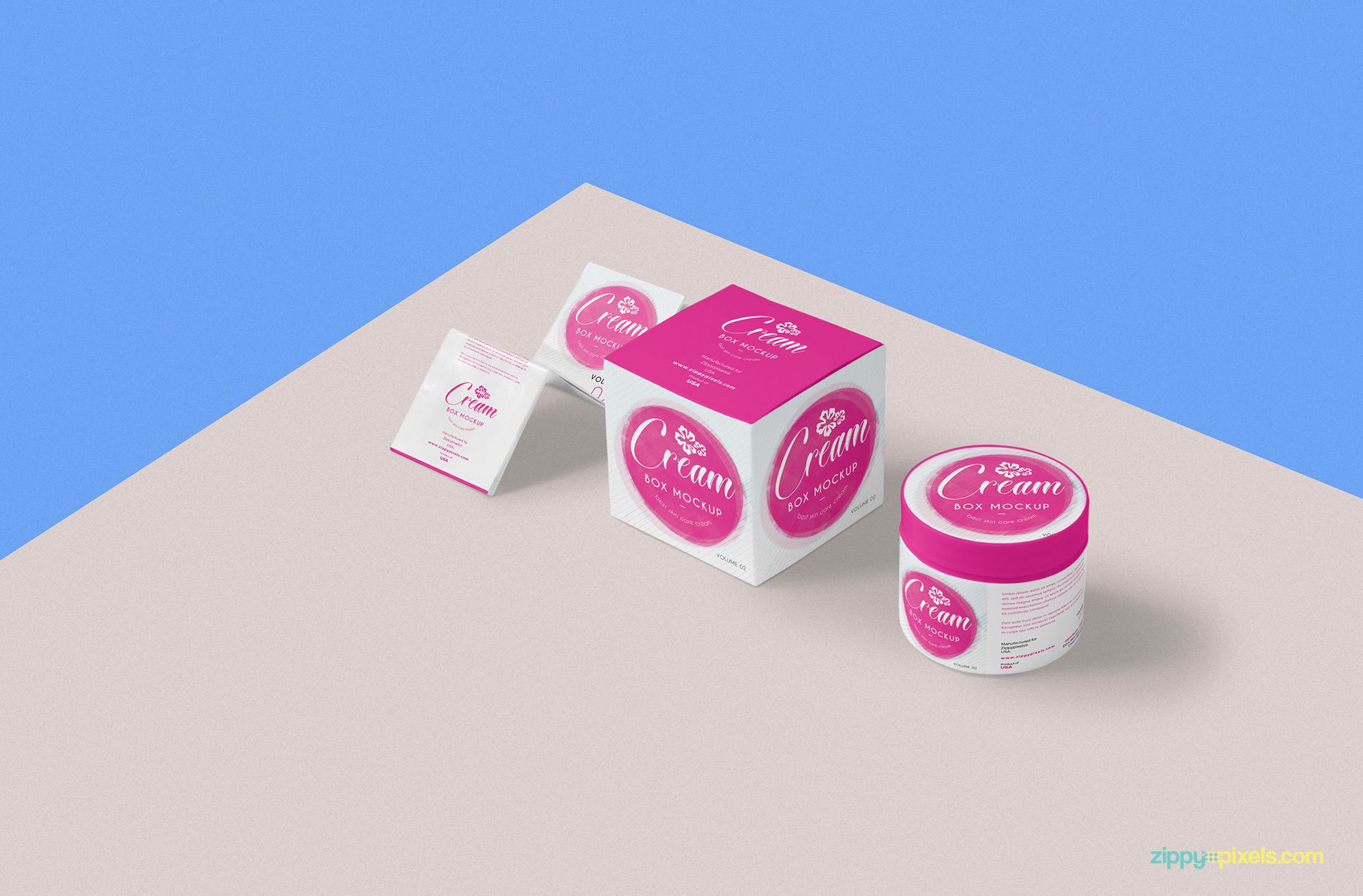 Free cream pot mockup.