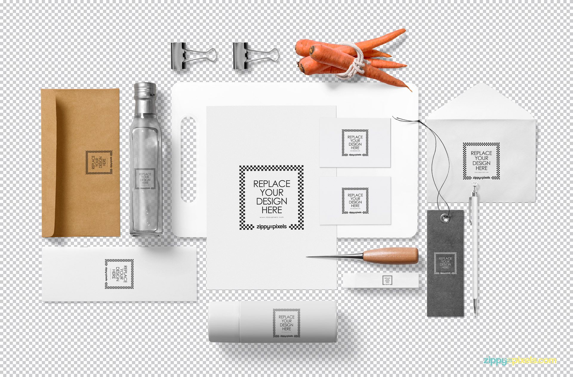 Editable branding mockup PSD showing replaceable design option.