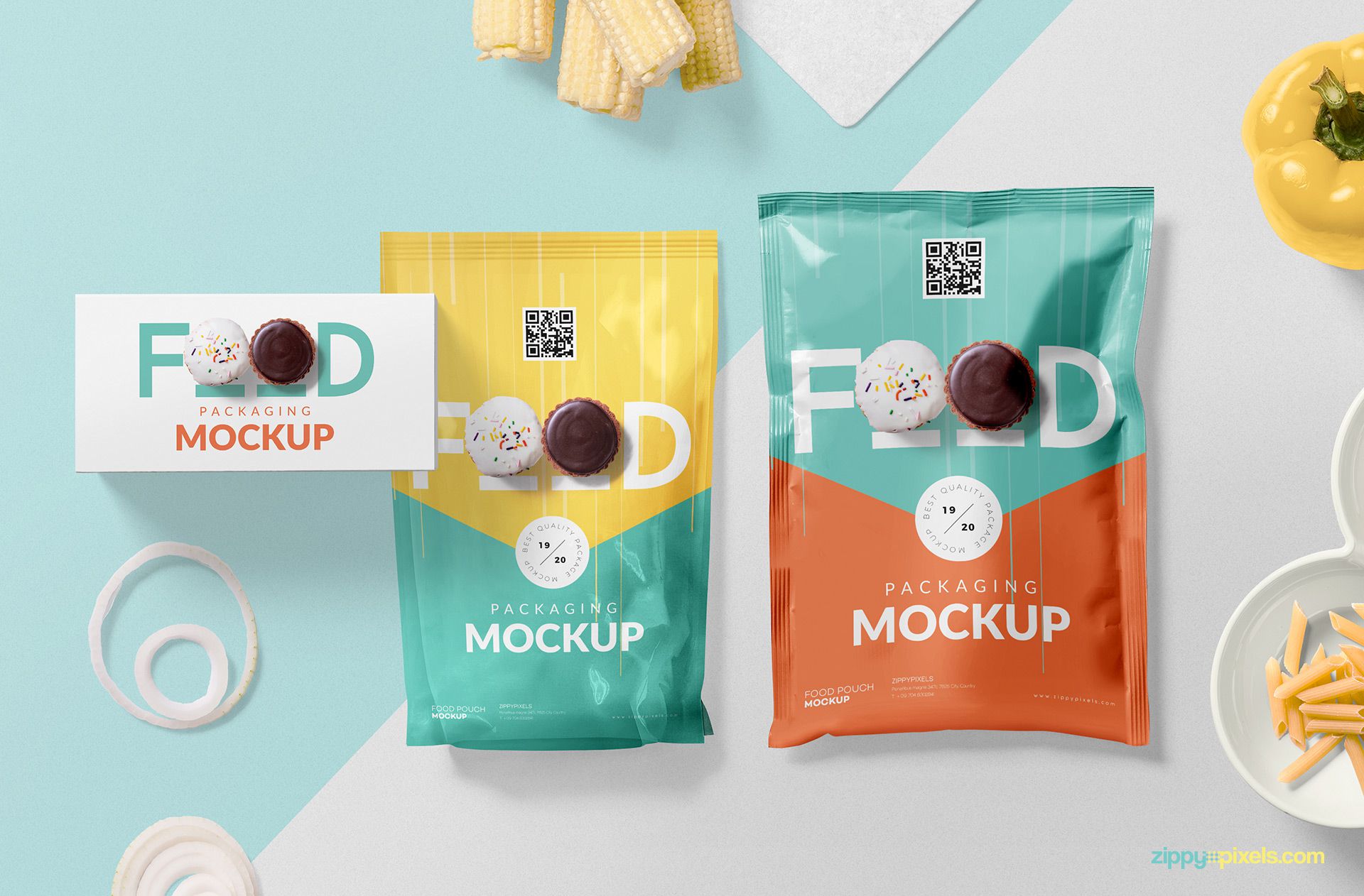 Gorgeous food packaging mockup free PSD.