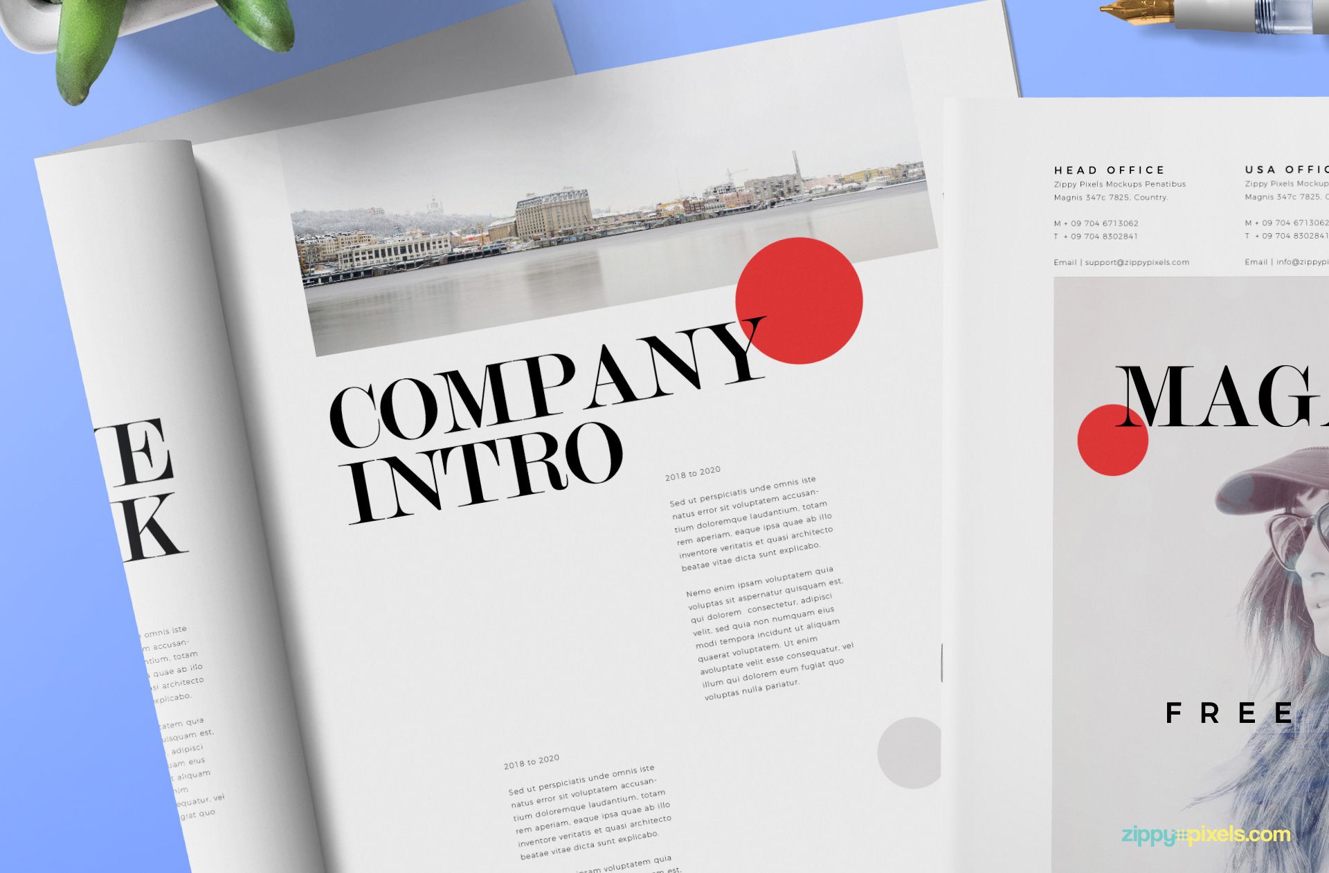 Magazine page mockup.