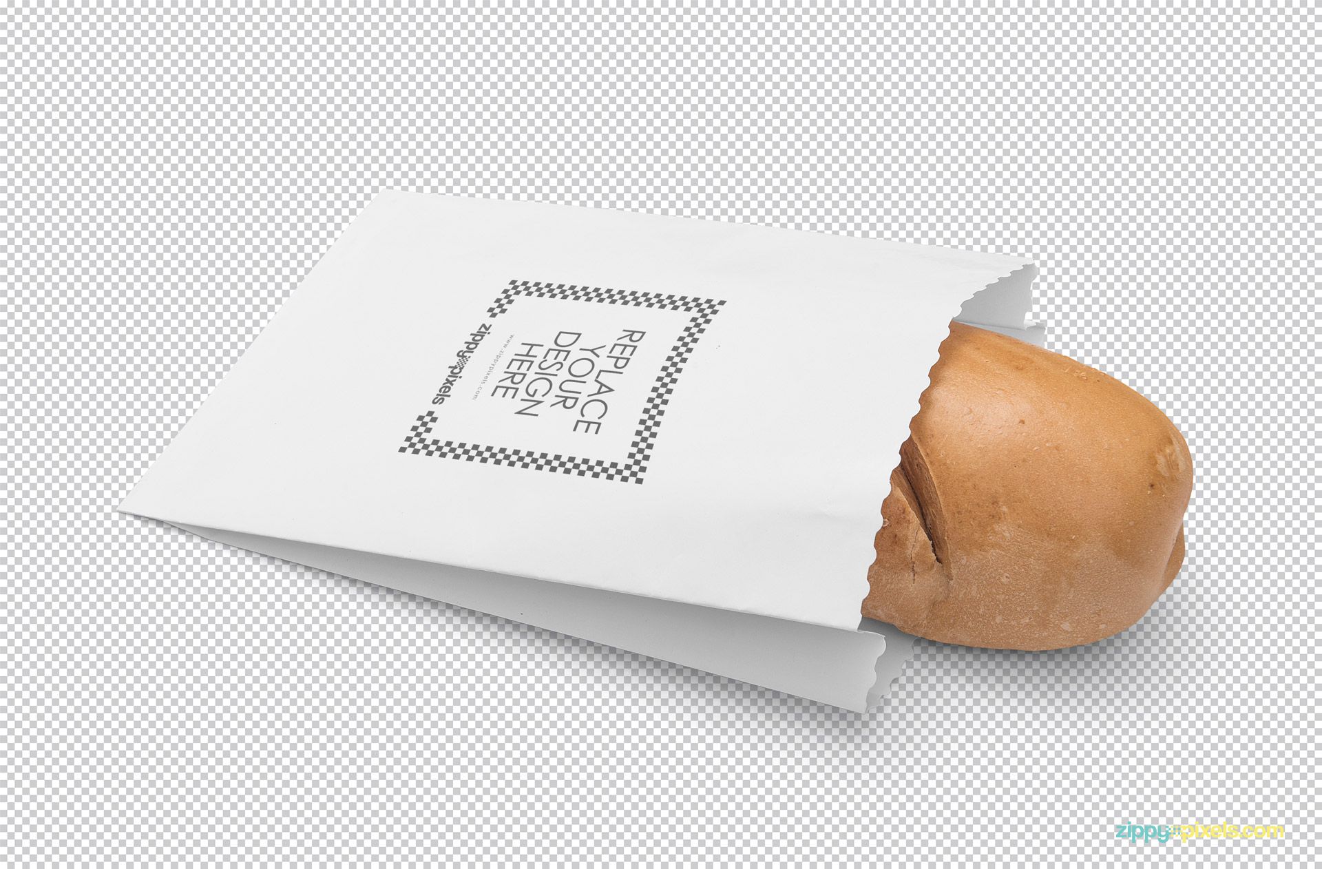 Paper bag mockup with design replacement option.