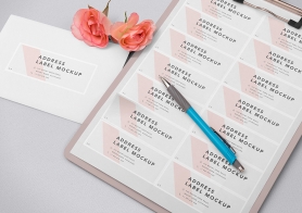 Free Wedding Address Label Mockup