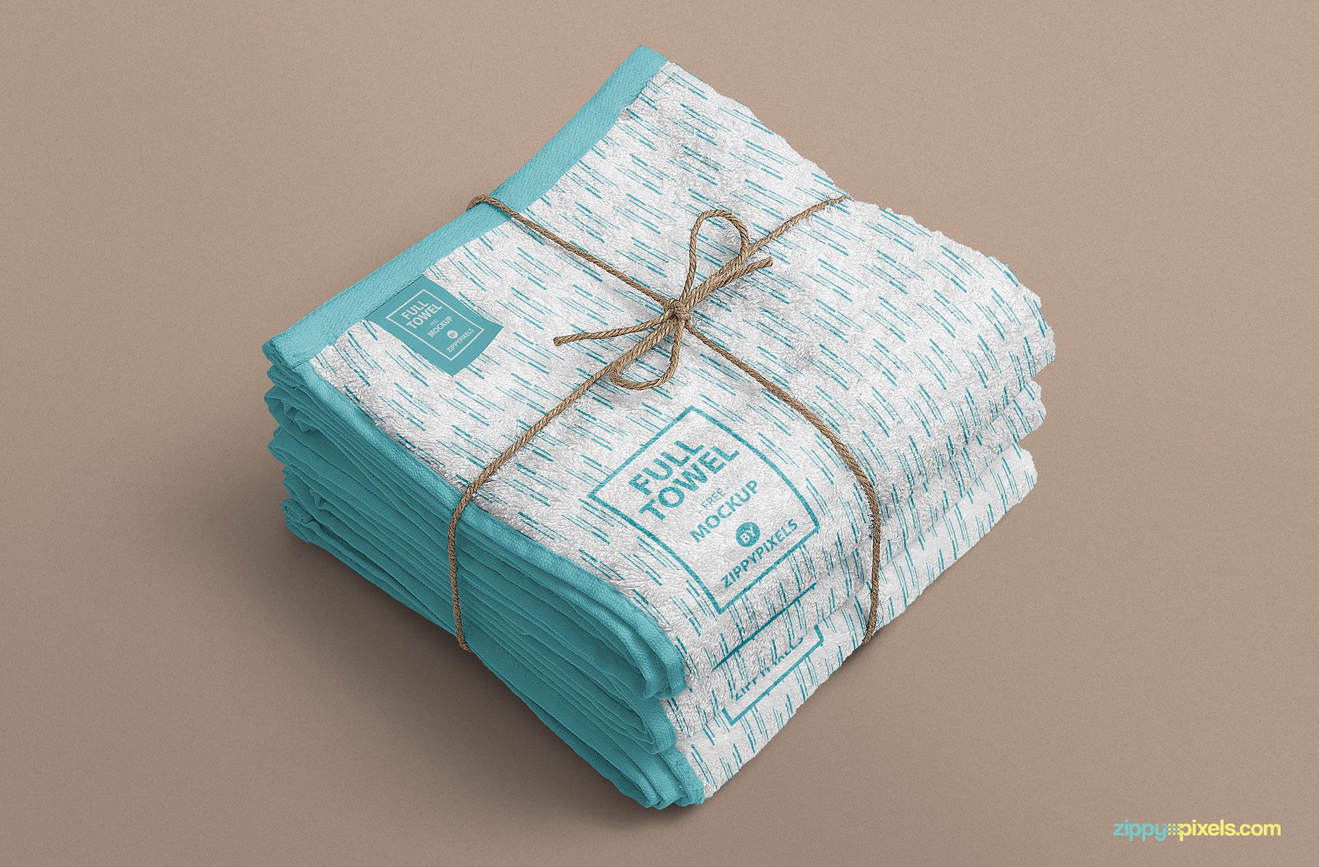 A bundle of three towels mockup.