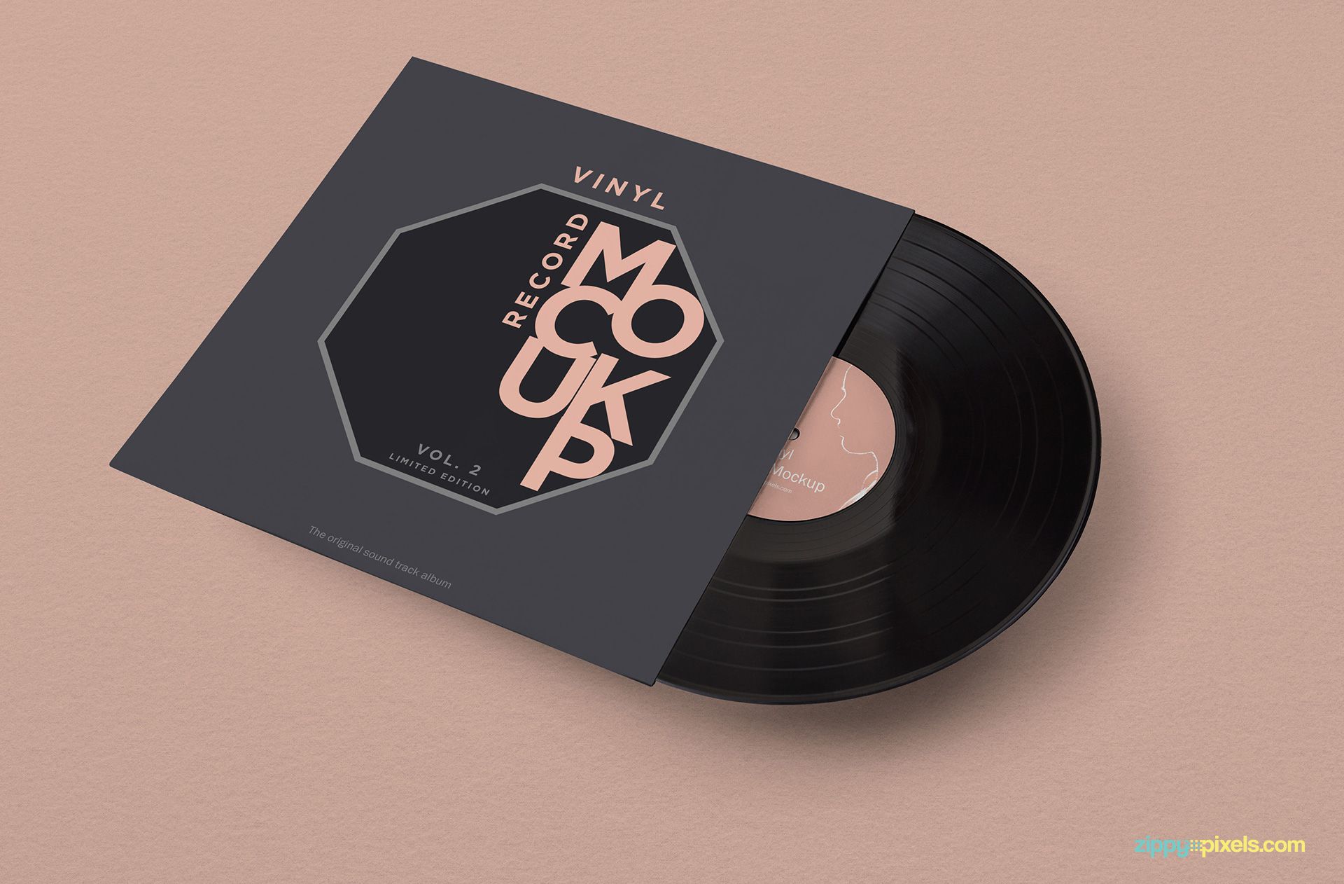 Free vinyl record mockup.