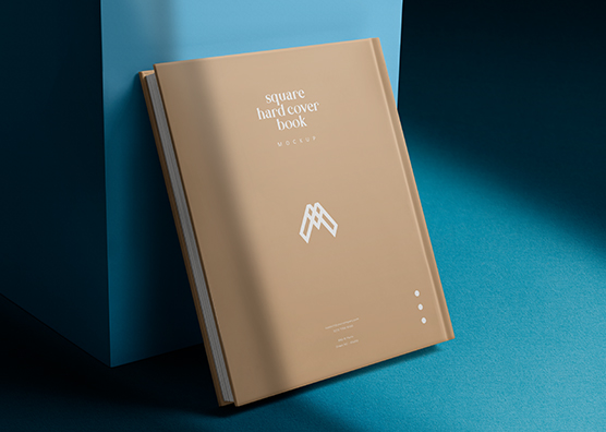 Minimalist Square Book Cover Mockup