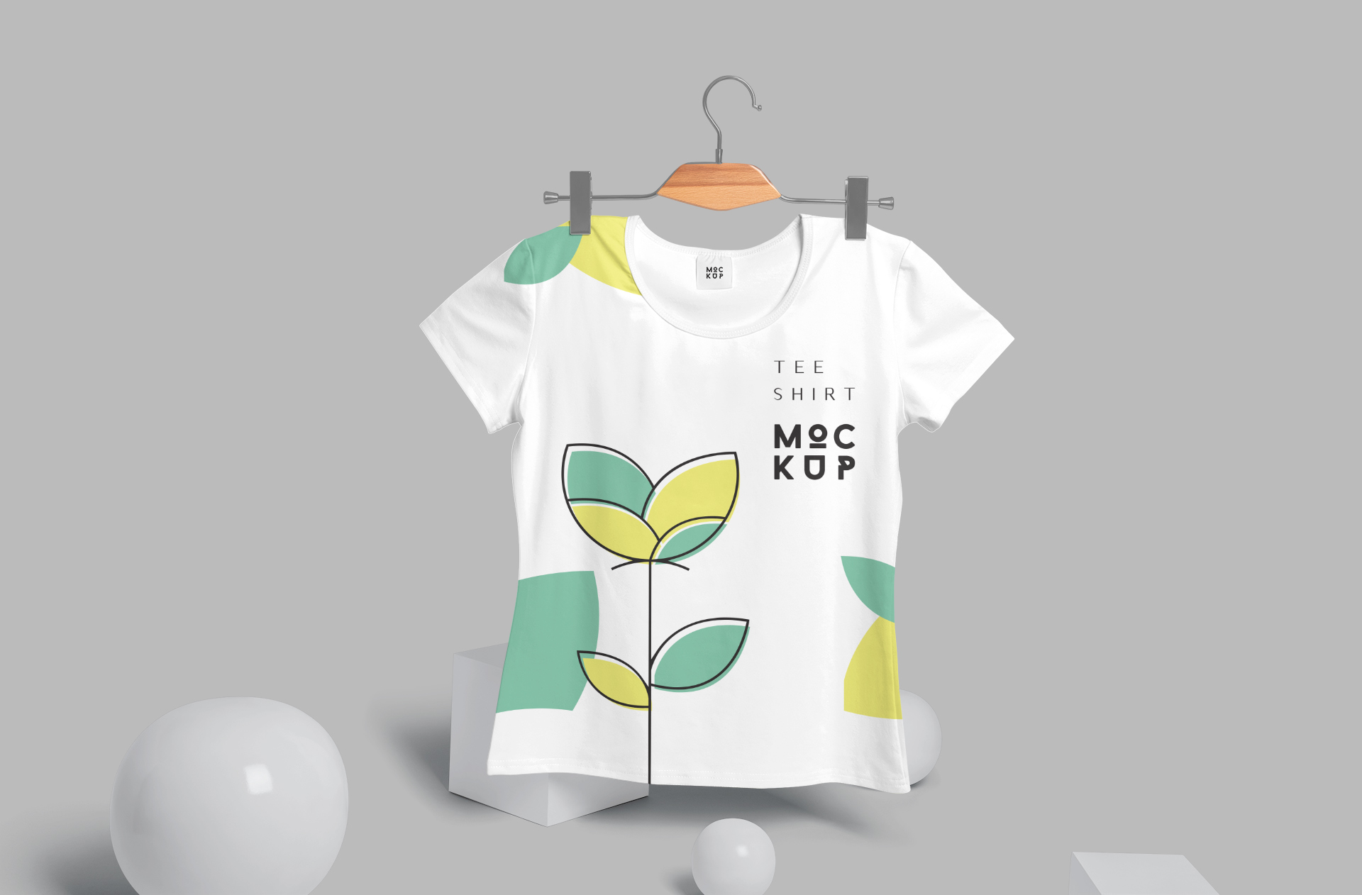 Round Neck T-Shirt Mockup – Hanging Side View