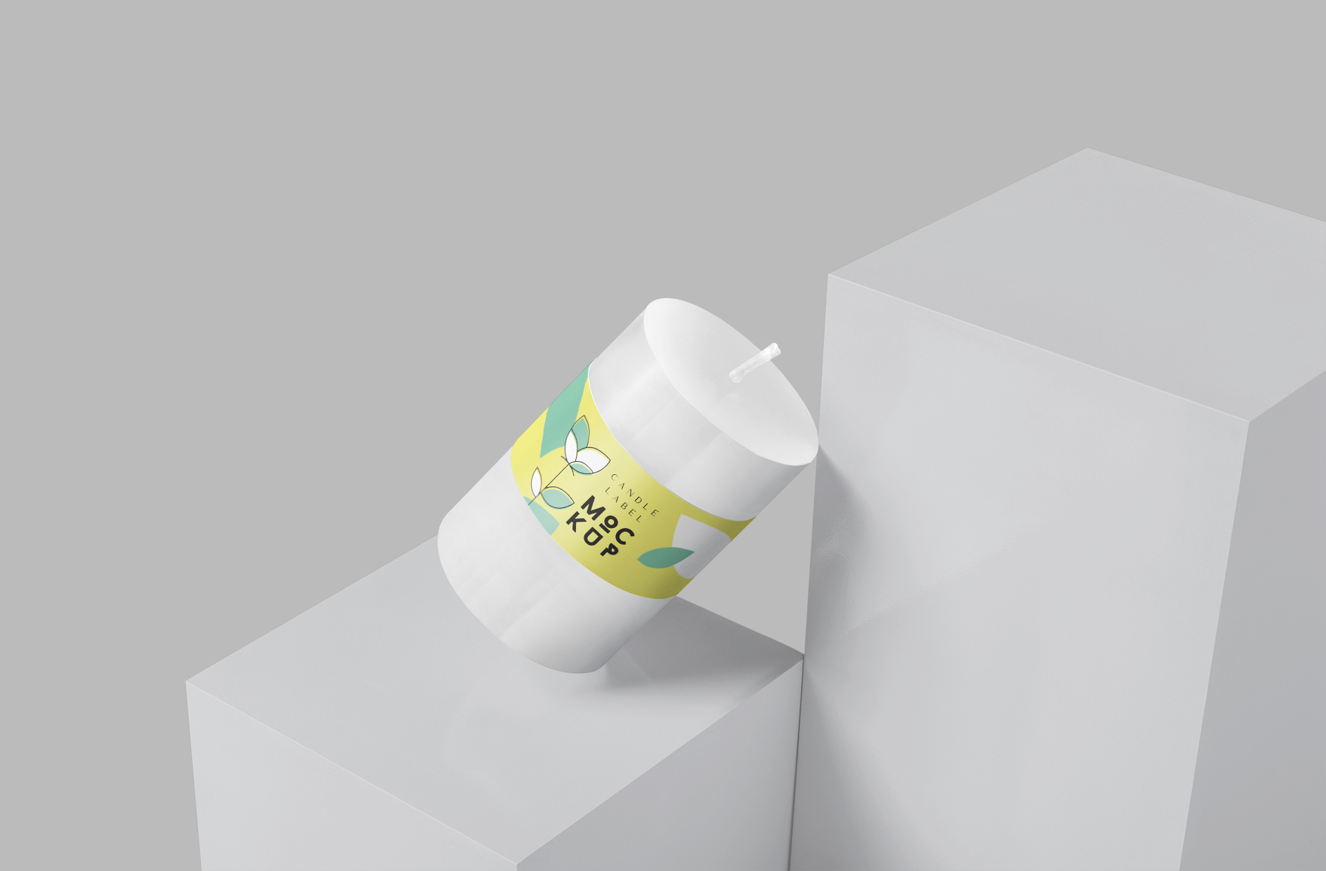 Realistic Candle Mockup with Minimalist Design