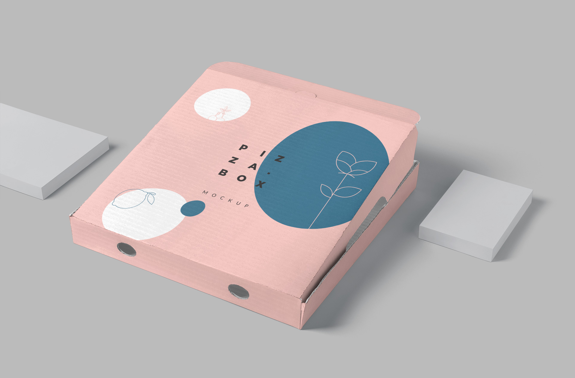 Closed Pizza Box Mockup – Customizable PSD