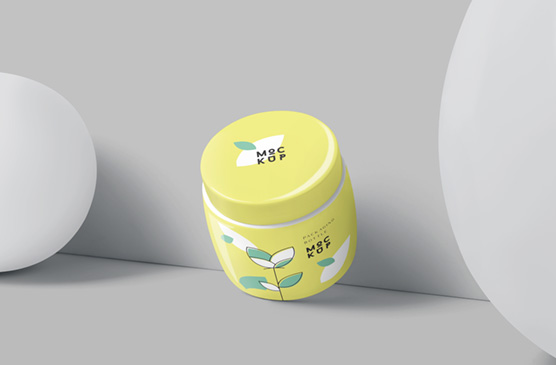Premium Beauty Cream Jar Mockup with Elegant Design