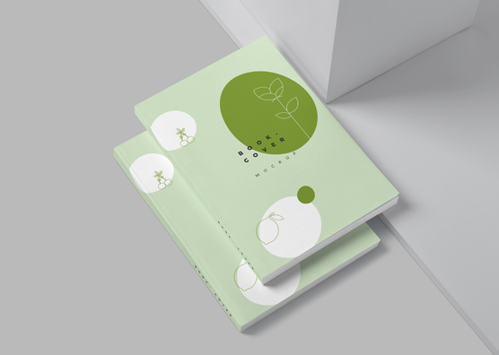 Softcover Book with Open Pages Mockup – Realistic View