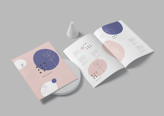 Stacked A4 Magazine Mockup for Print Branding