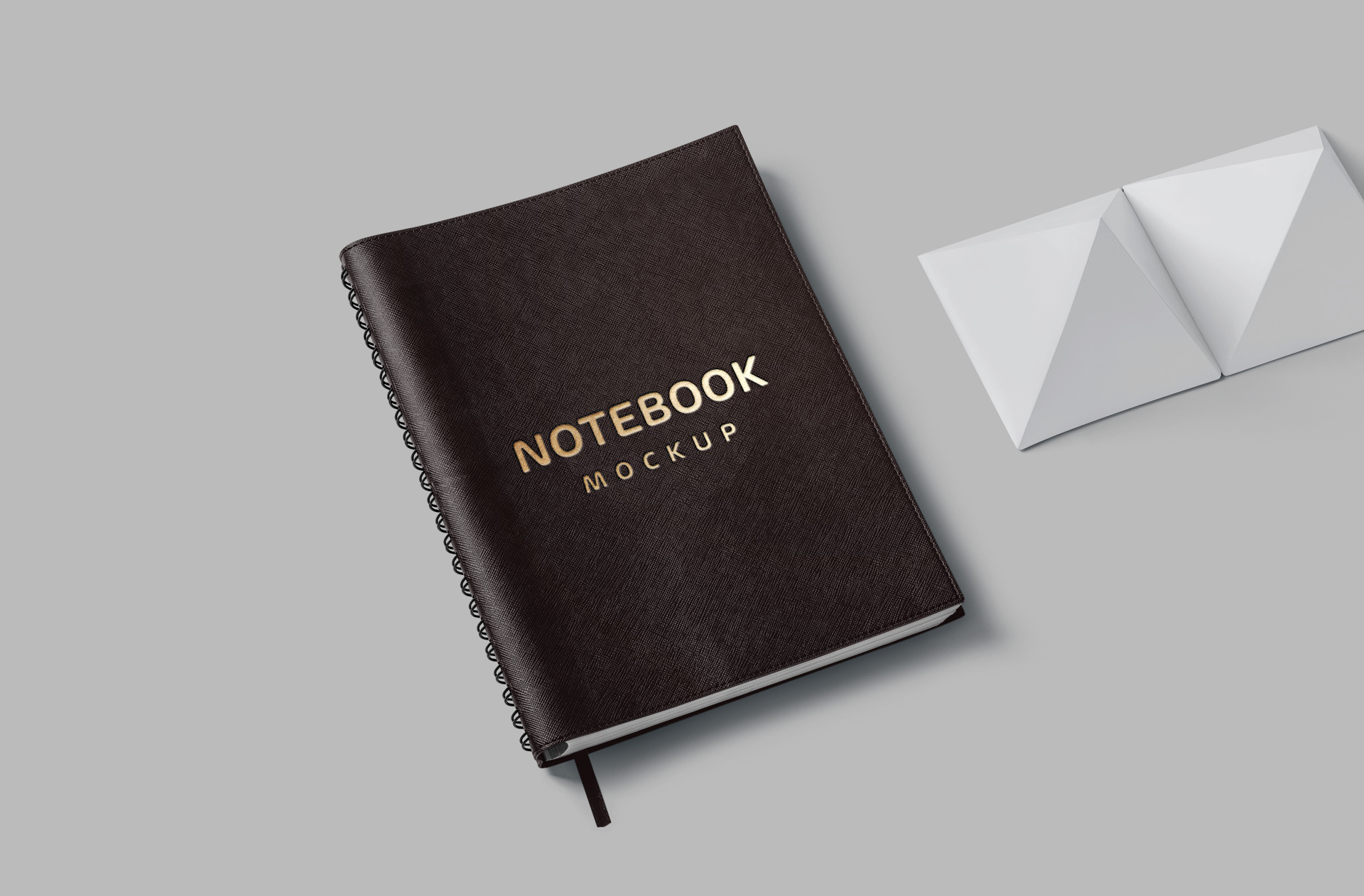 Elegant Leather Notebook Mockup – Realistic Display