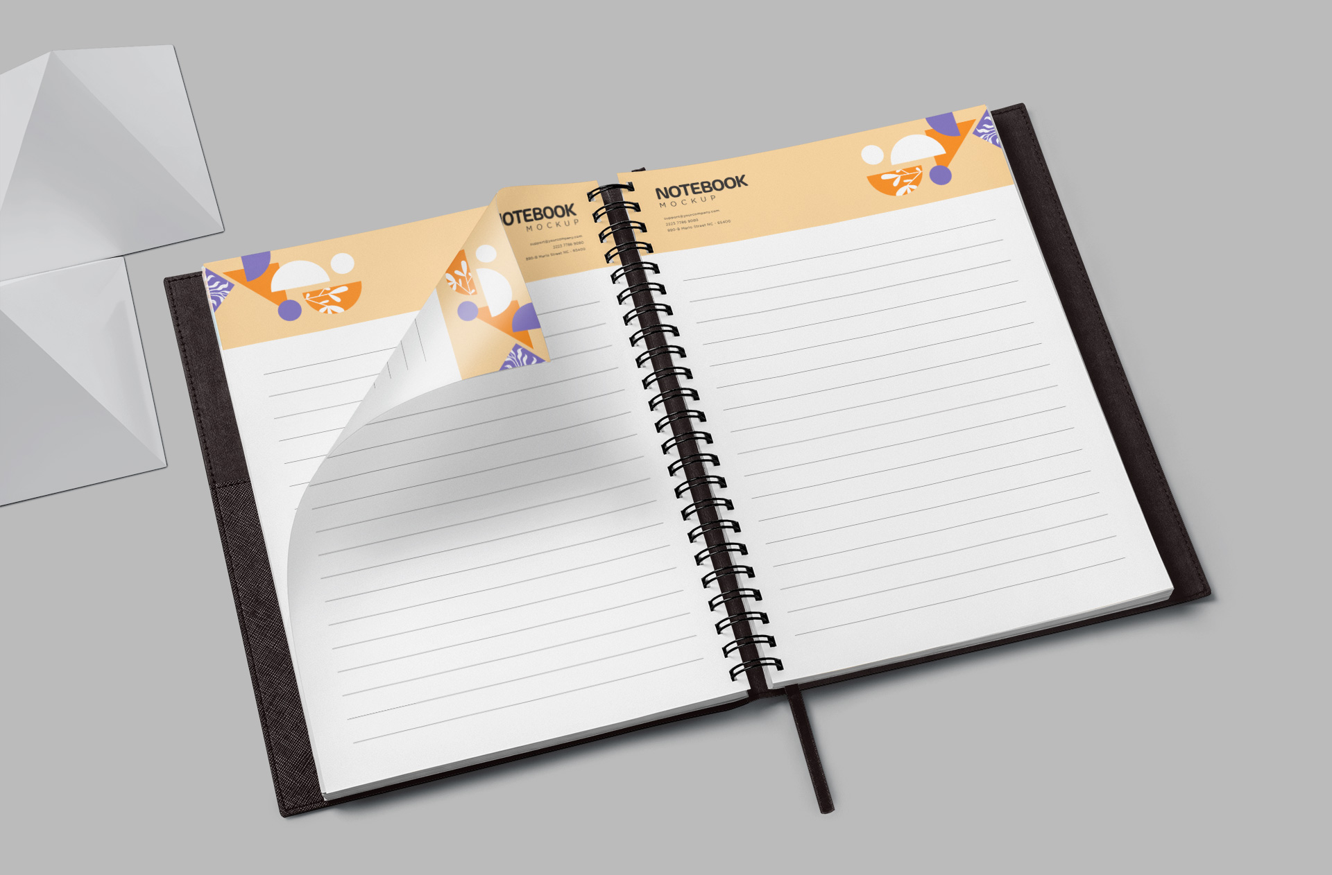 Spiral Notebook Mockup – Open Page Layout