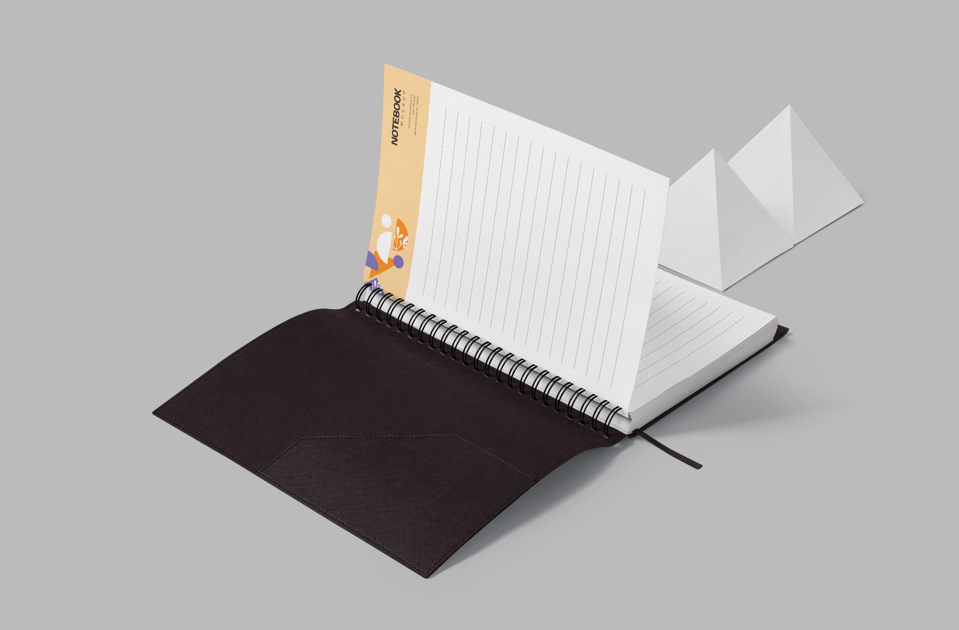 Executive Leather Notebook Mockup – Spiral Binding