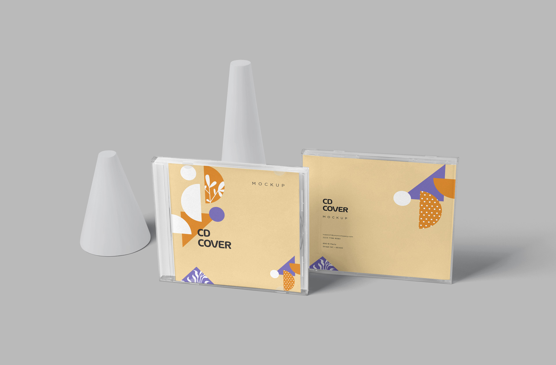 Modern CD Cover Mockup with Jewel Case