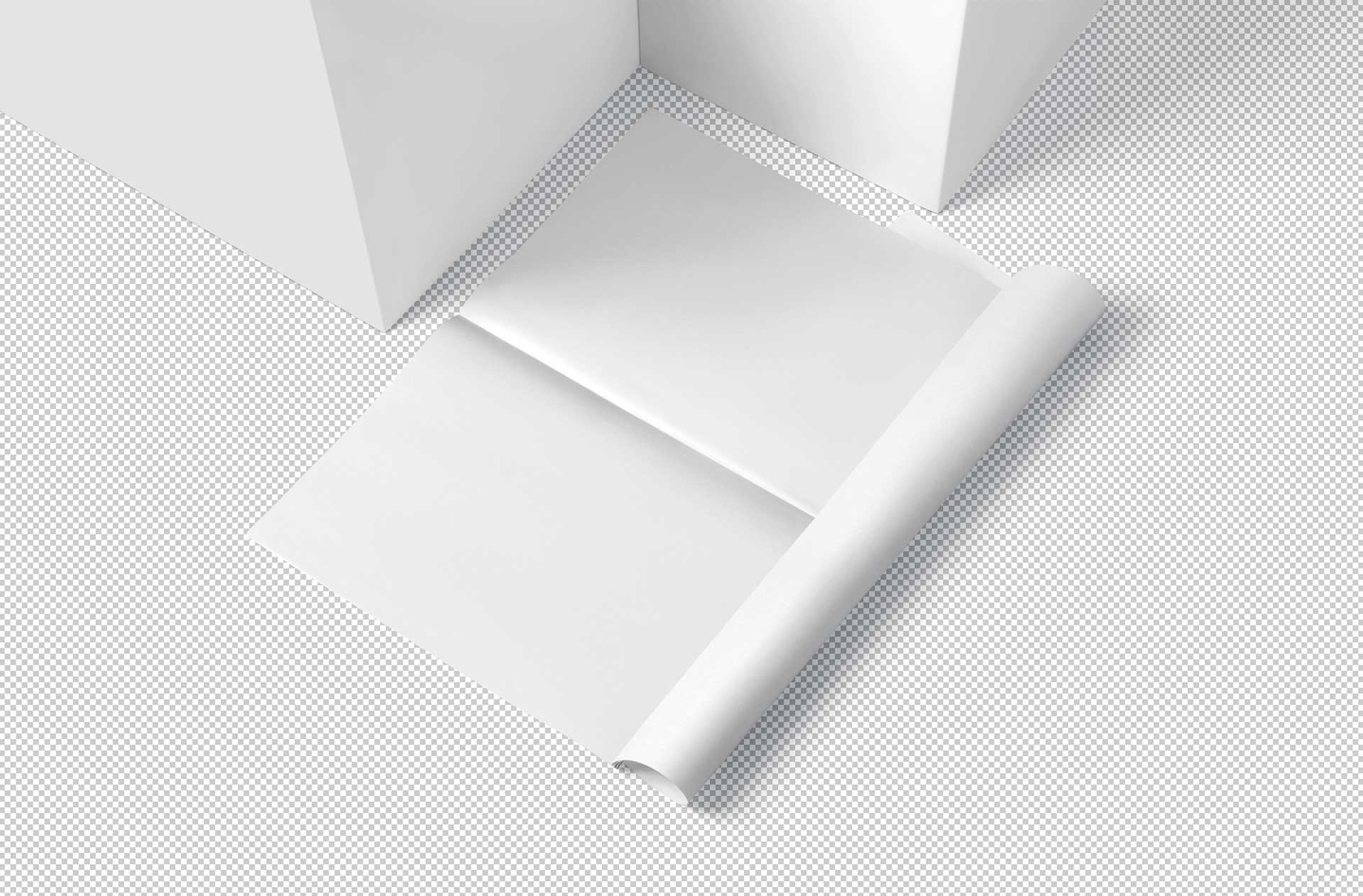 folded newspaper mock-up