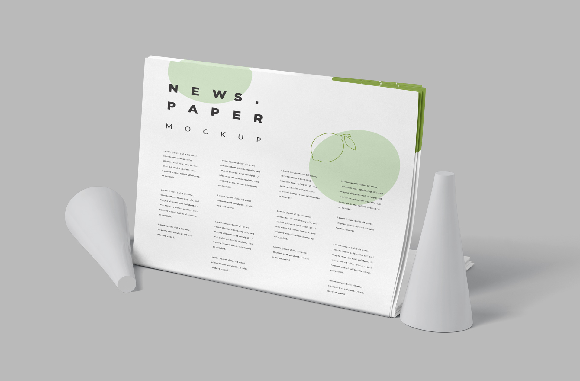 Horizontal Folded Newspaper Mockup – Minimalist Layout