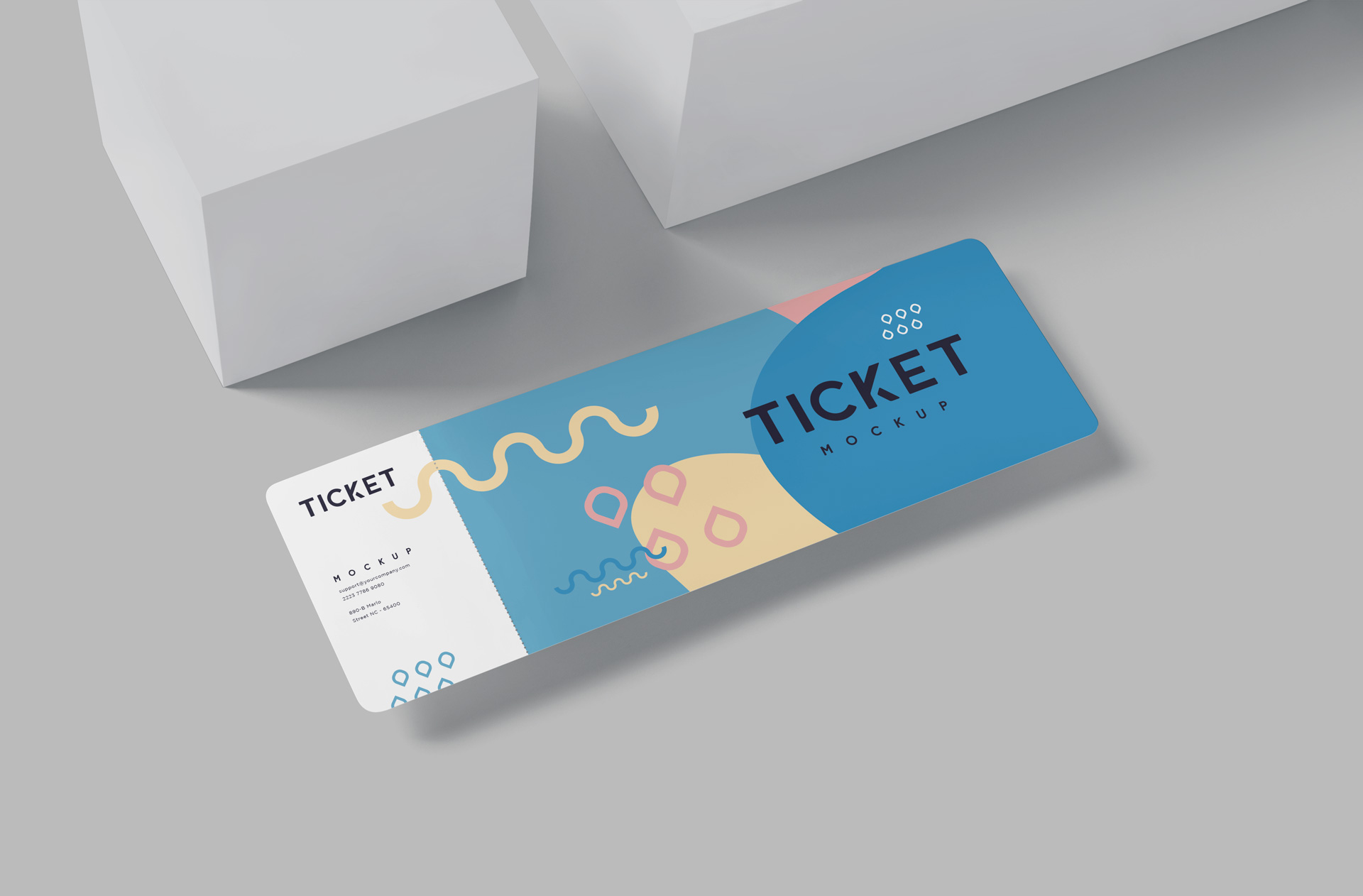 Realistic Event Ticket Mockup – High-Quality PSD