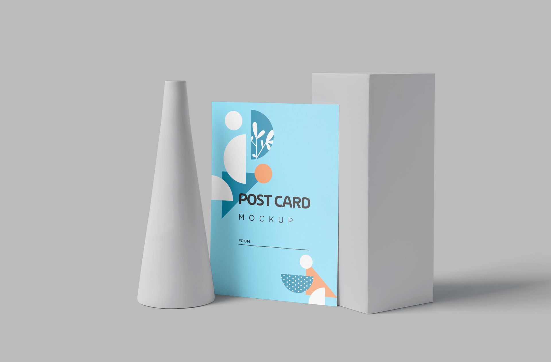 Postcard Mockup with Soft Shadows & Realistic View