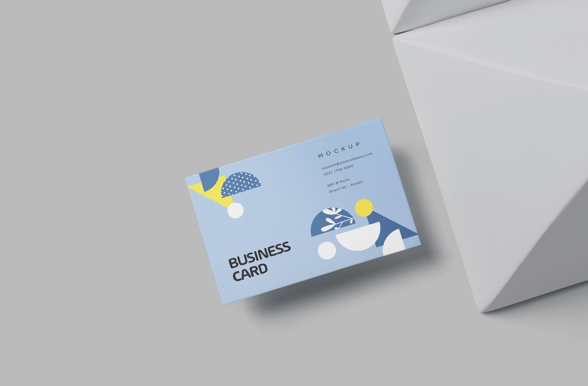 Floating Business Card Mockup with Clean Design