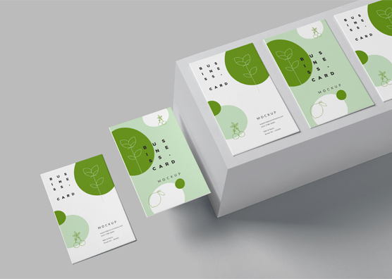 Elegant Vertical Business Card Mockup with Shadows