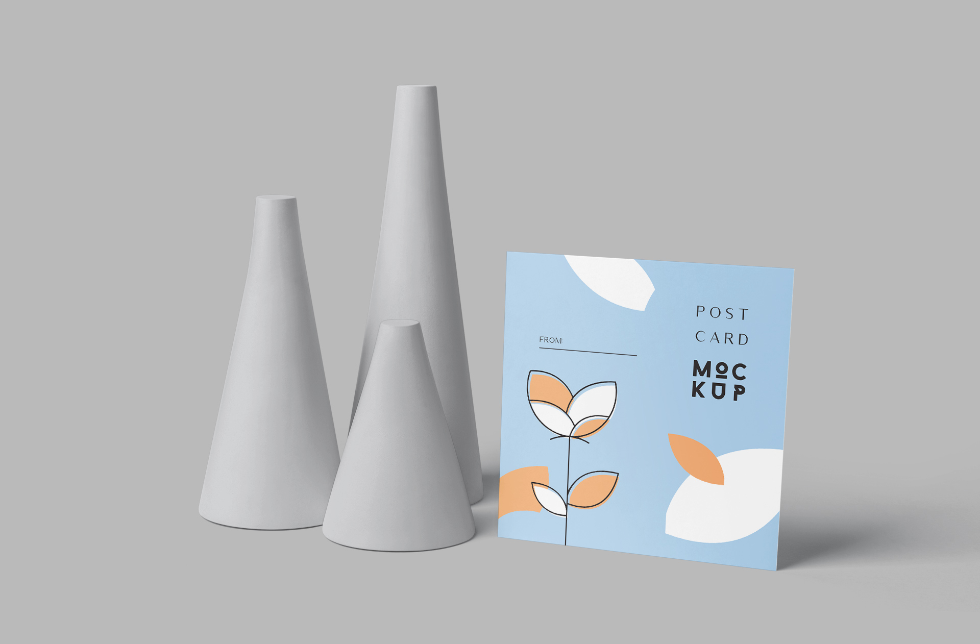 Square Postcard Mockup – Realistic & Editable PSD