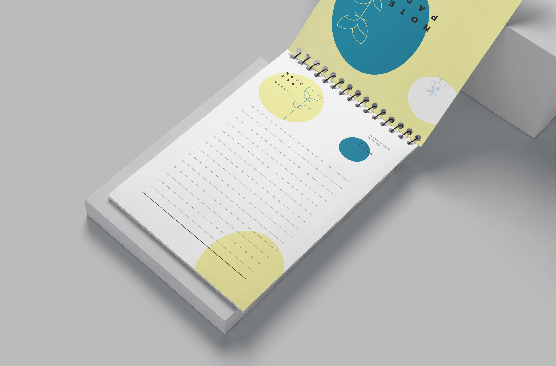 Vertical Spiral Notepad Mockup – Editable PSD