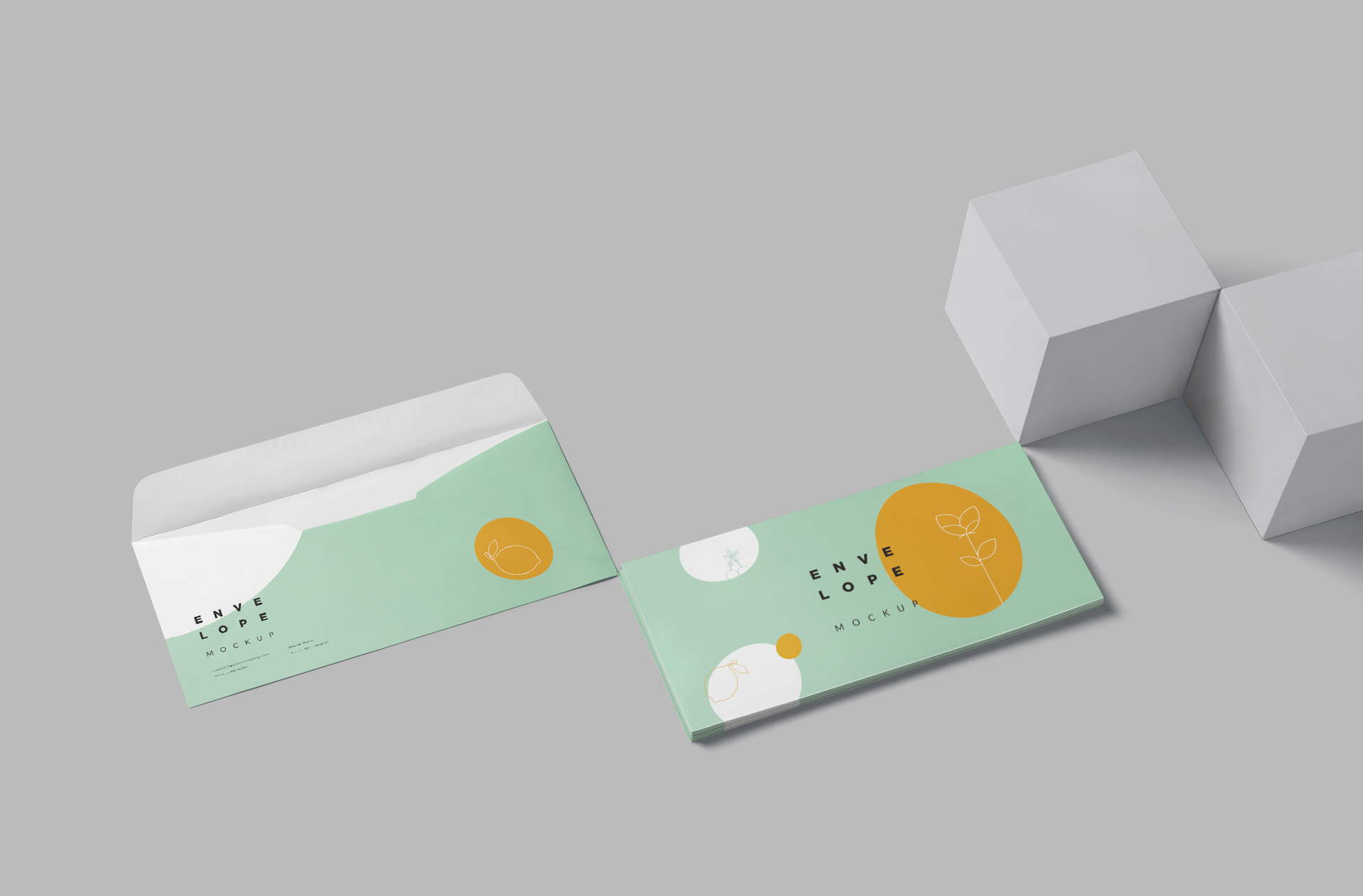 High-Resolution Business Envelope Mockup – Stack View
