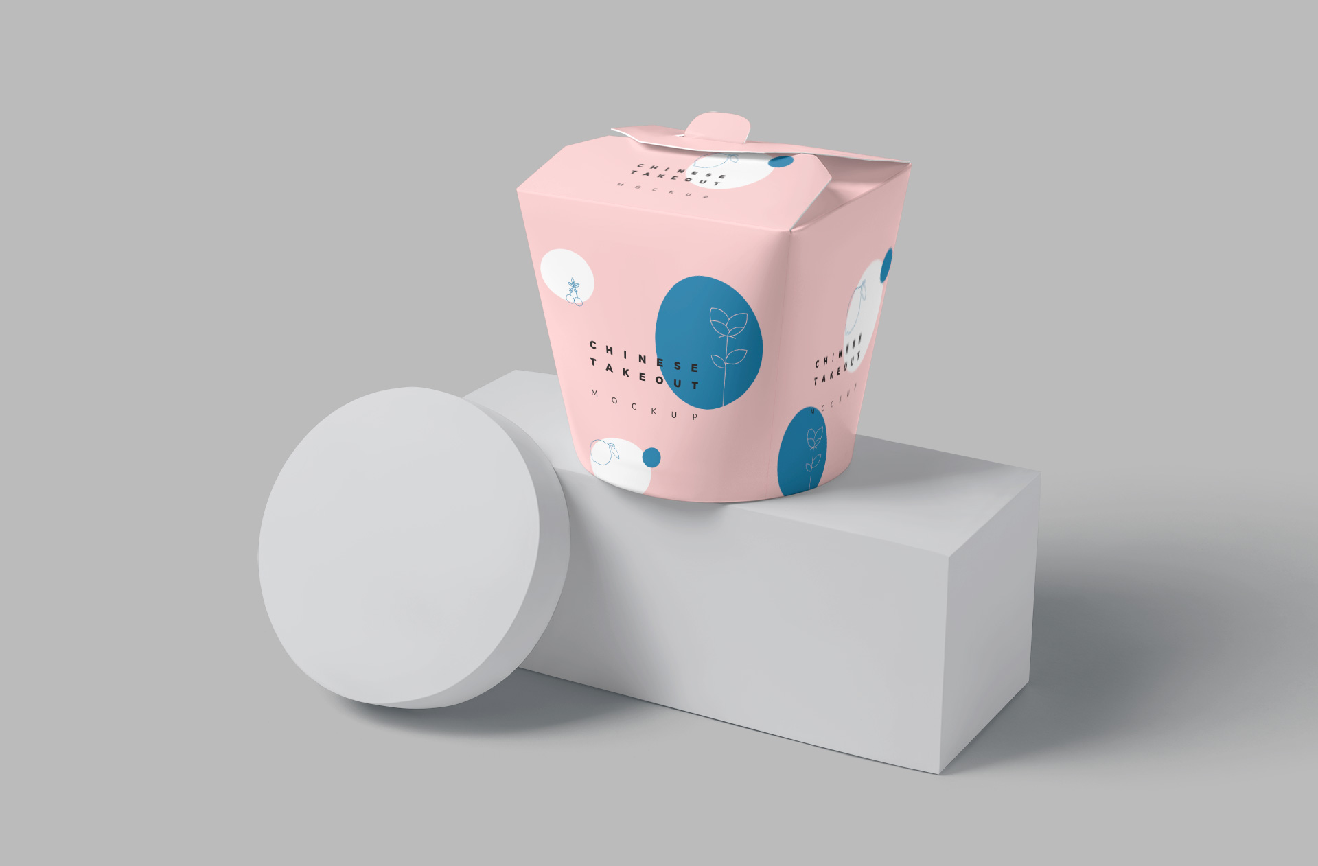 Chinese Takeout Box Mockup – Angled View