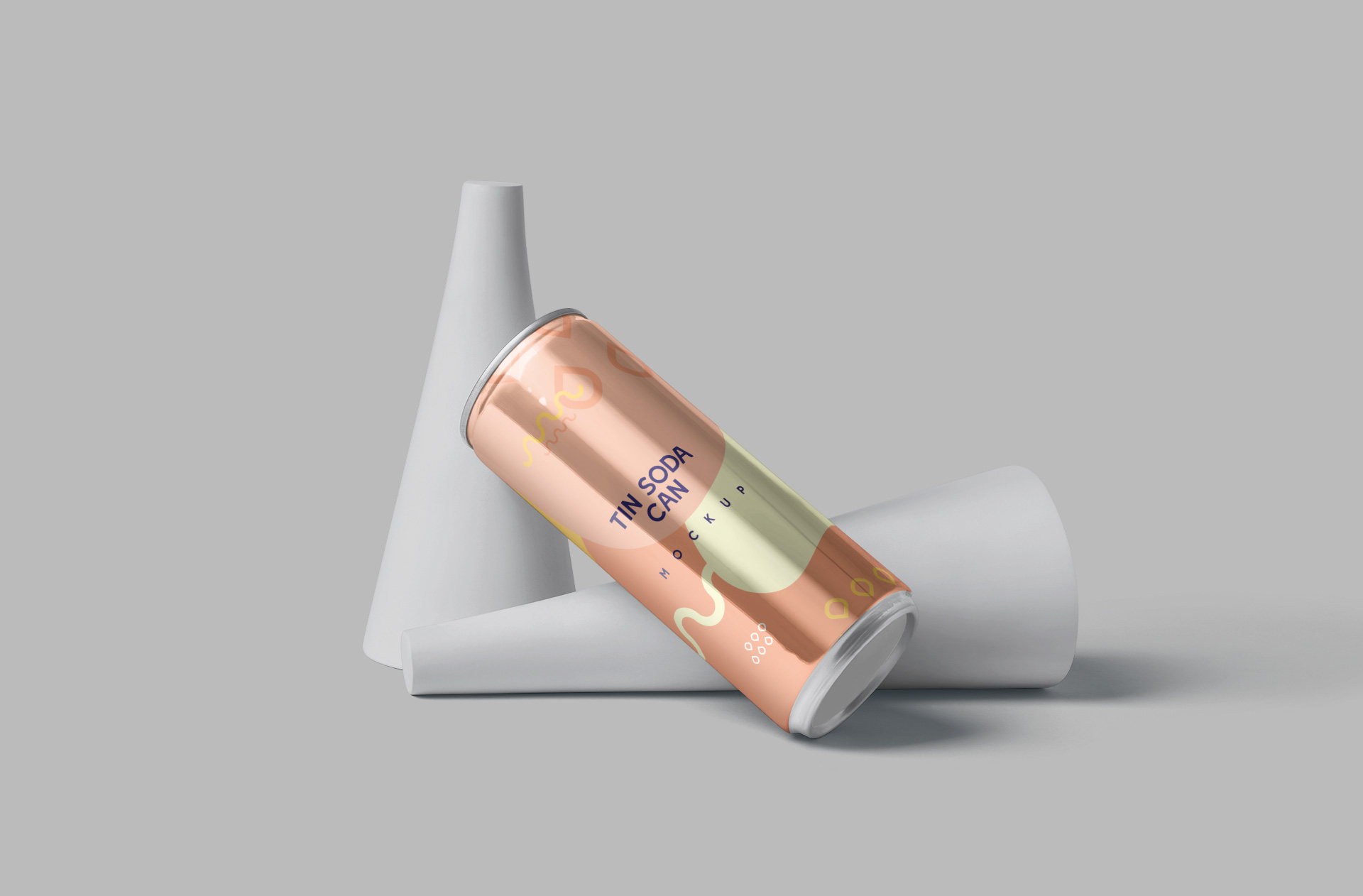 Leaning Soda Can Mockup – Modern Drink Packaging